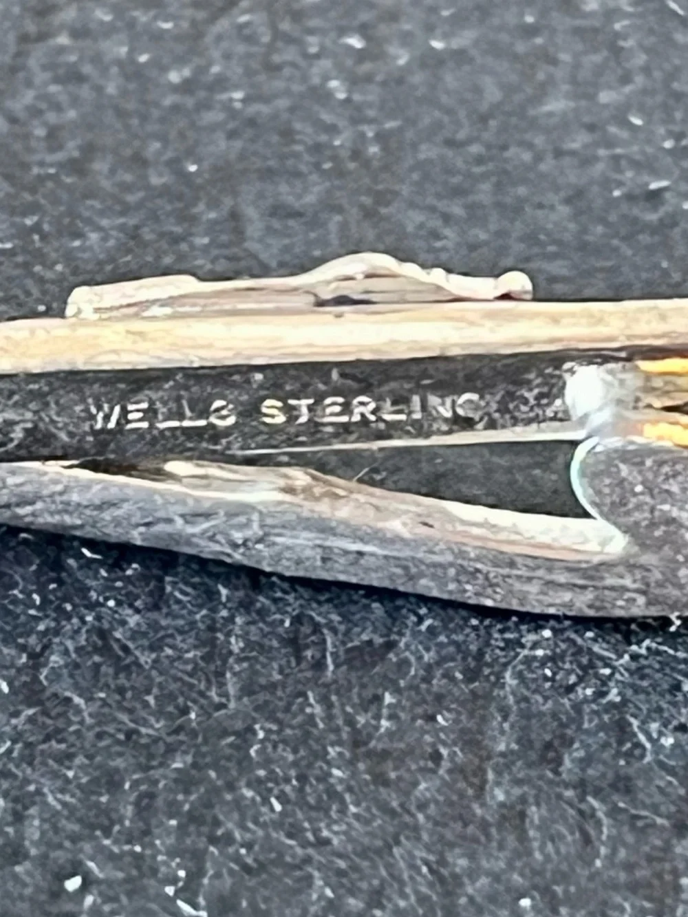 VTG Wells Sterling Silver Ski & Pole Brooch Pin 3” Winter Sport Novelty Lapel